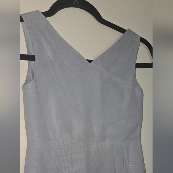 Azazie V-Neck Dress in Light Blue (2b) - Picture 5 of 9